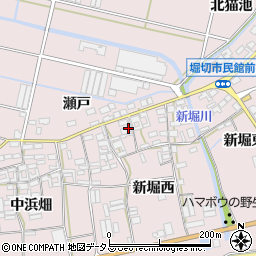 愛知県田原市堀切町新堀西68-1周辺の地図