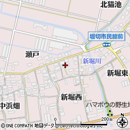 愛知県田原市堀切町新堀西67周辺の地図