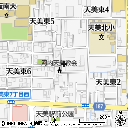 大阪府松原市天美東2丁目周辺の地図