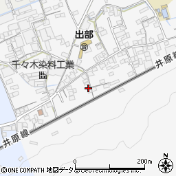 岡山県井原市上出部町91周辺の地図