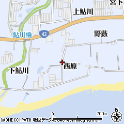 愛知県田原市和地町西原周辺の地図