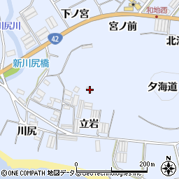 愛知県田原市和地町立岩周辺の地図