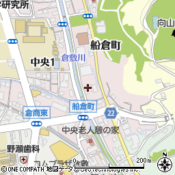 倉敷川周辺の地図