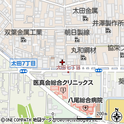 大阪府八尾市太田新町7丁目128周辺の地図