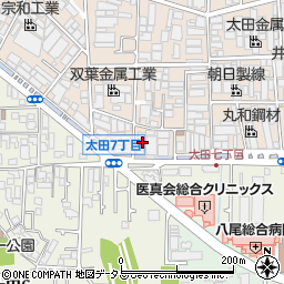 大阪府八尾市太田新町7丁目200周辺の地図