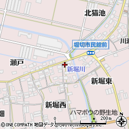 愛知県田原市堀切町新堀西2周辺の地図