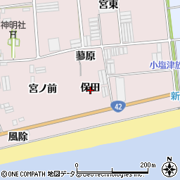 愛知県田原市堀切町保田周辺の地図