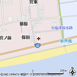 愛知県田原市堀切町宮東周辺の地図