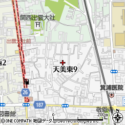 大阪府松原市天美東9丁目周辺の地図