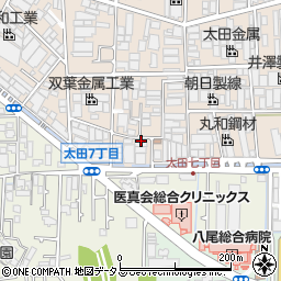 大阪府八尾市太田新町7丁目184周辺の地図