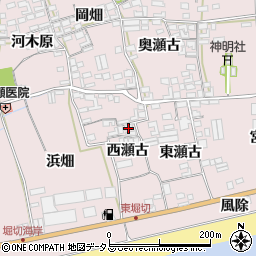 愛知県田原市堀切町西瀬古周辺の地図