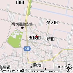 愛知県田原市堀切町（五反田）周辺の地図