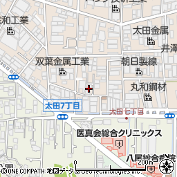 大阪府八尾市太田新町7丁目182周辺の地図