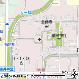 奈良県天理市田町周辺の地図