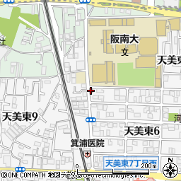 松原天美東郵便局周辺の地図