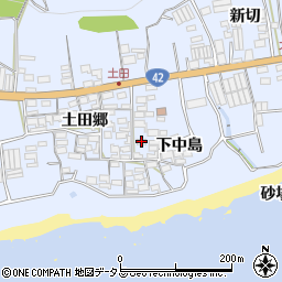愛知県田原市和地町下中島周辺の地図