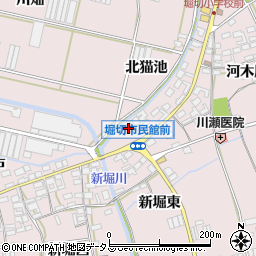 愛知県田原市堀切町西猫池周辺の地図