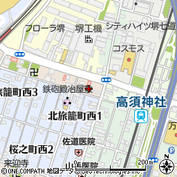 大阪府堺市堺区北半町西周辺の地図