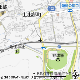 岡山県井原市上出部町周辺の地図