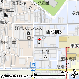 日本コルマー株式会社　八尾工場周辺の地図