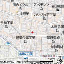 大阪府八尾市太田新町7丁目100周辺の地図