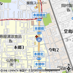 トヨタカローラ大阪　柏原店周辺の地図
