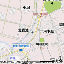 愛知県田原市堀切町北猫池周辺の地図
