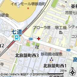 堺七道郵便局周辺の地図