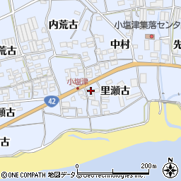 愛知県田原市小塩津町里瀬古周辺の地図