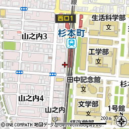名鉄協商大阪公立大学前駐車場周辺の地図