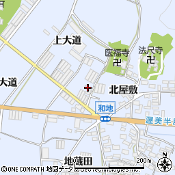 愛知県田原市和地町上大道周辺の地図