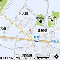 愛知県田原市和地町（上大道）周辺の地図
