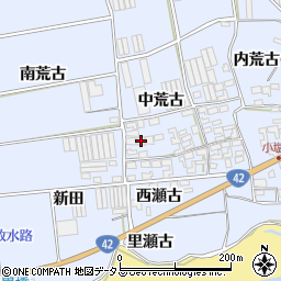 愛知県田原市小塩津町中荒古34周辺の地図