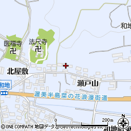 愛知県田原市和地町北山周辺の地図