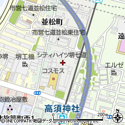 大阪府堺市堺区七道東町周辺の地図