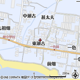 愛知県田原市小塩津町東瀬古8周辺の地図