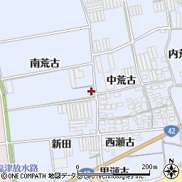愛知県田原市小塩津町南荒古周辺の地図