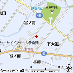 愛知県田原市和地町（下大道）周辺の地図