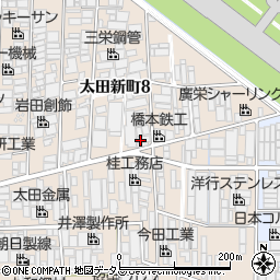丸南工業株式会社　八尾工場周辺の地図