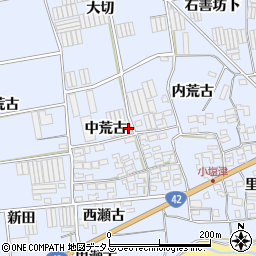 愛知県田原市小塩津町中荒古62周辺の地図