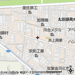 大阪府八尾市太田新町周辺の地図