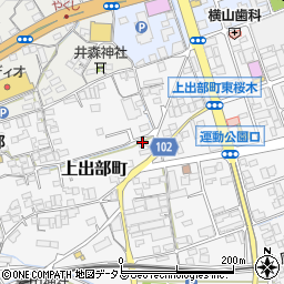 岡山県井原市上出部町304周辺の地図