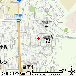 大阪府柏原市平野周辺の地図