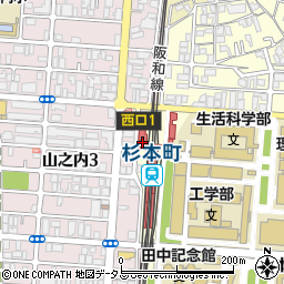 セブンイレブンハートインＪＲ杉本町駅西口店周辺の地図