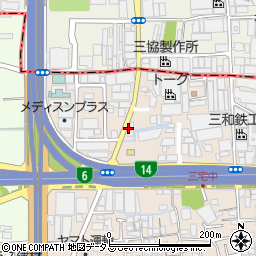 松原市役所　撤去自転車保管所周辺の地図