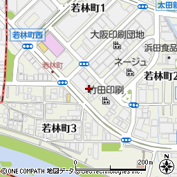大阪府八尾市若林町周辺の地図