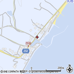 岡山県瀬戸内市牛窓町鹿忍6888-1周辺の地図