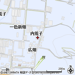 愛知県田原市和地町内荒子周辺の地図