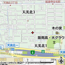 大阪府松原市天美北3丁目12-2周辺の地図
