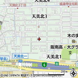 大阪府松原市天美北3丁目12周辺の地図